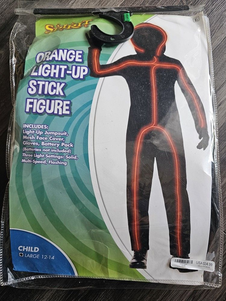 Orange Light Up Stick Figure