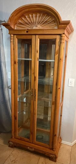 2 curio glass cabinets