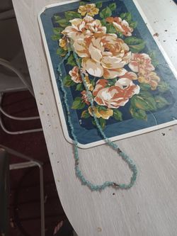 Aquamarine Chip Crystal Necklace