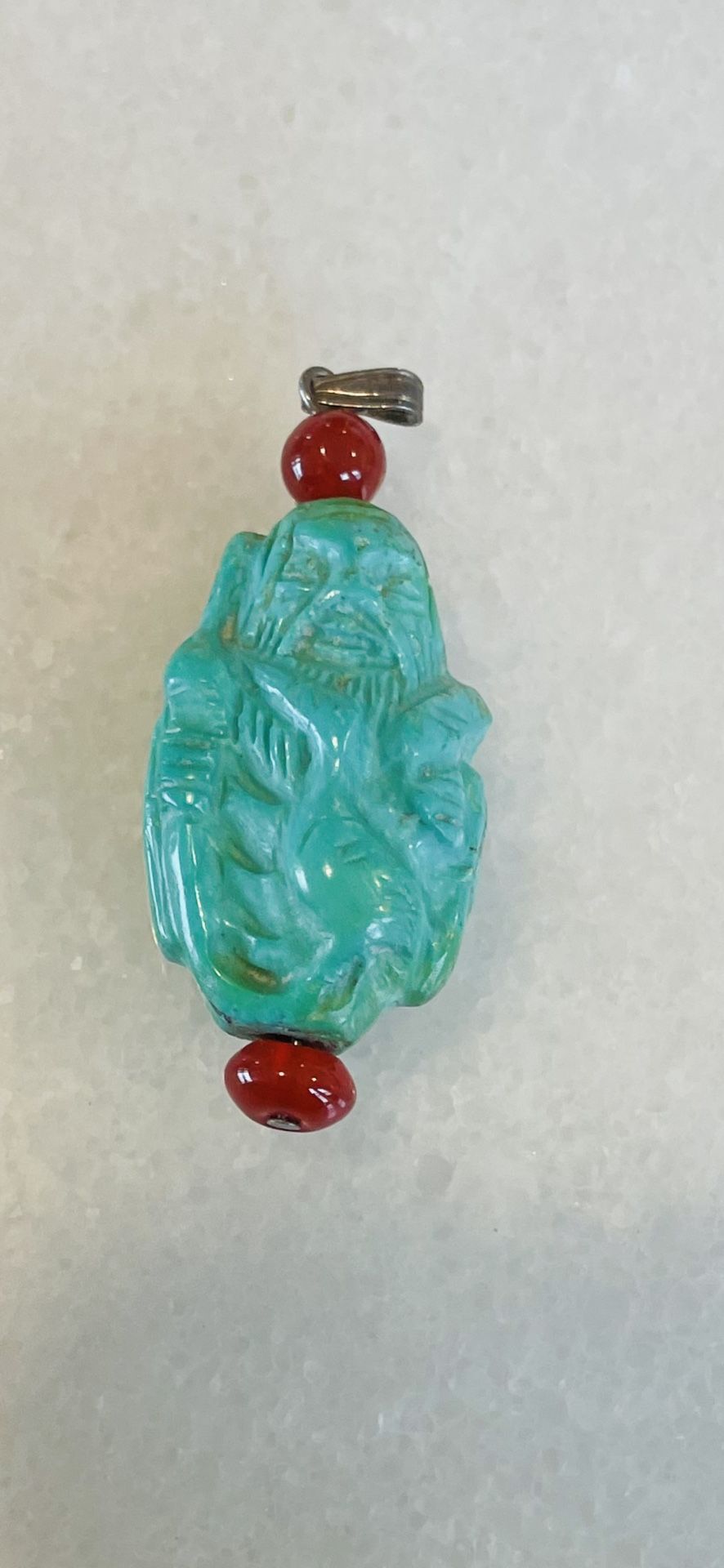 Antique Turquoise Buddha Pendant
