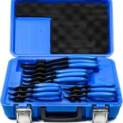 12-Piece Versatile Retaining Snap Ring Pliers Set, Heavy-Duty Fixed Tip Combination Internal/External Snap-Ring Pliers for 0.038in 0.047in 0.070in O.