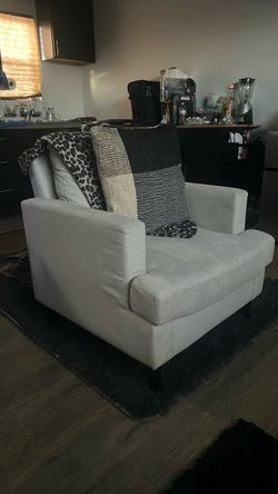 Light beige Accent Chair With Pillow