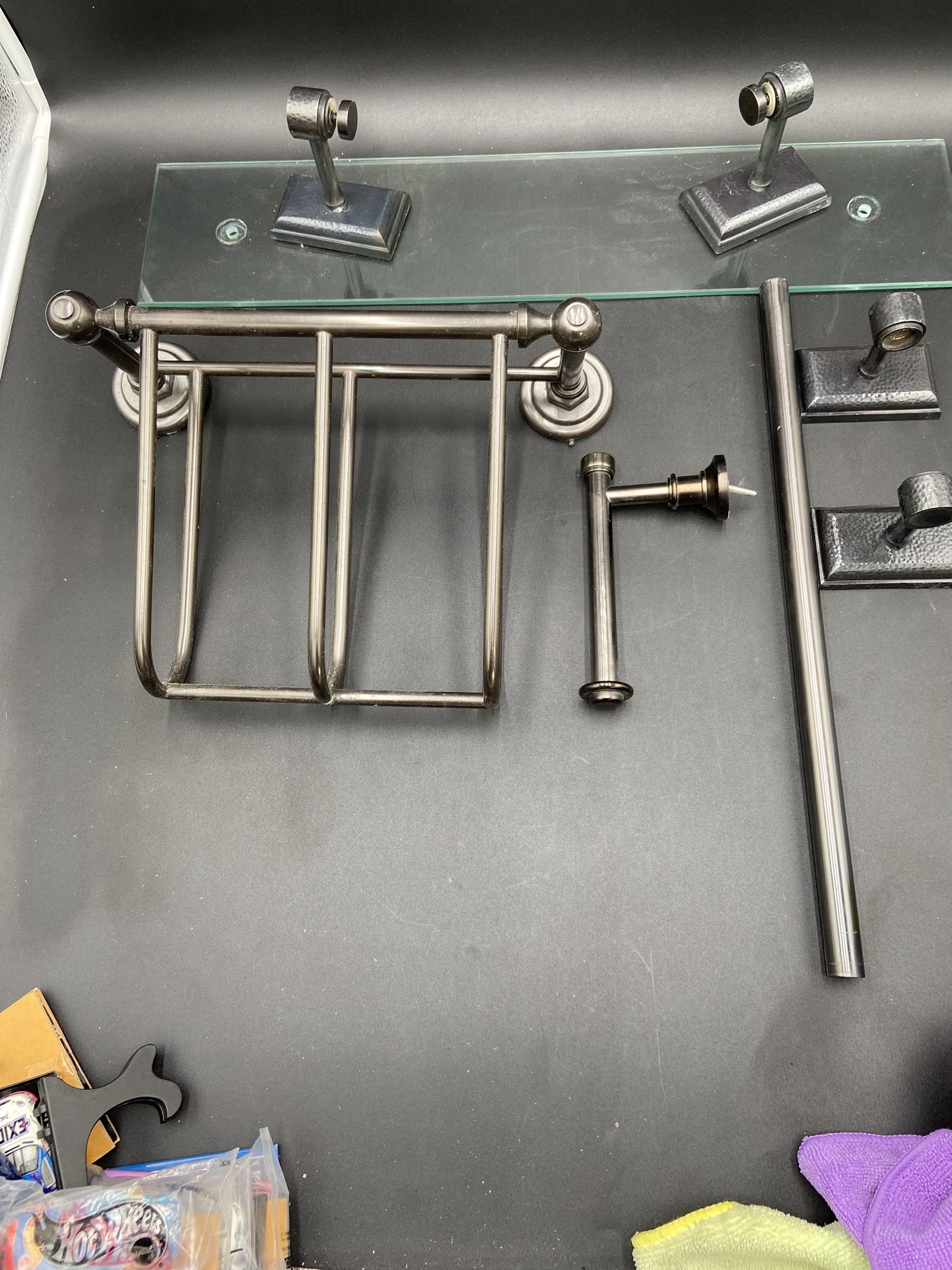 Bathroom Toilet Paper Holder Glass Shelf Magazine Holder And Towel Rack