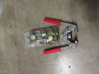 Bottle Capper with Bottle Caps