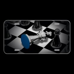 License Plate Novelty Car Front Chess Game Checkmated Chess Figures