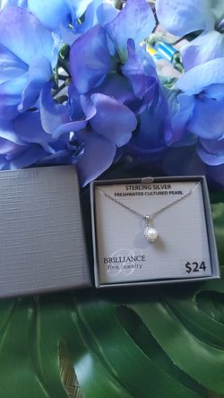 NEW STERLING SILVER BRILLIANCE BELIEVE FRESHWATER CULTURED PEARL 18"