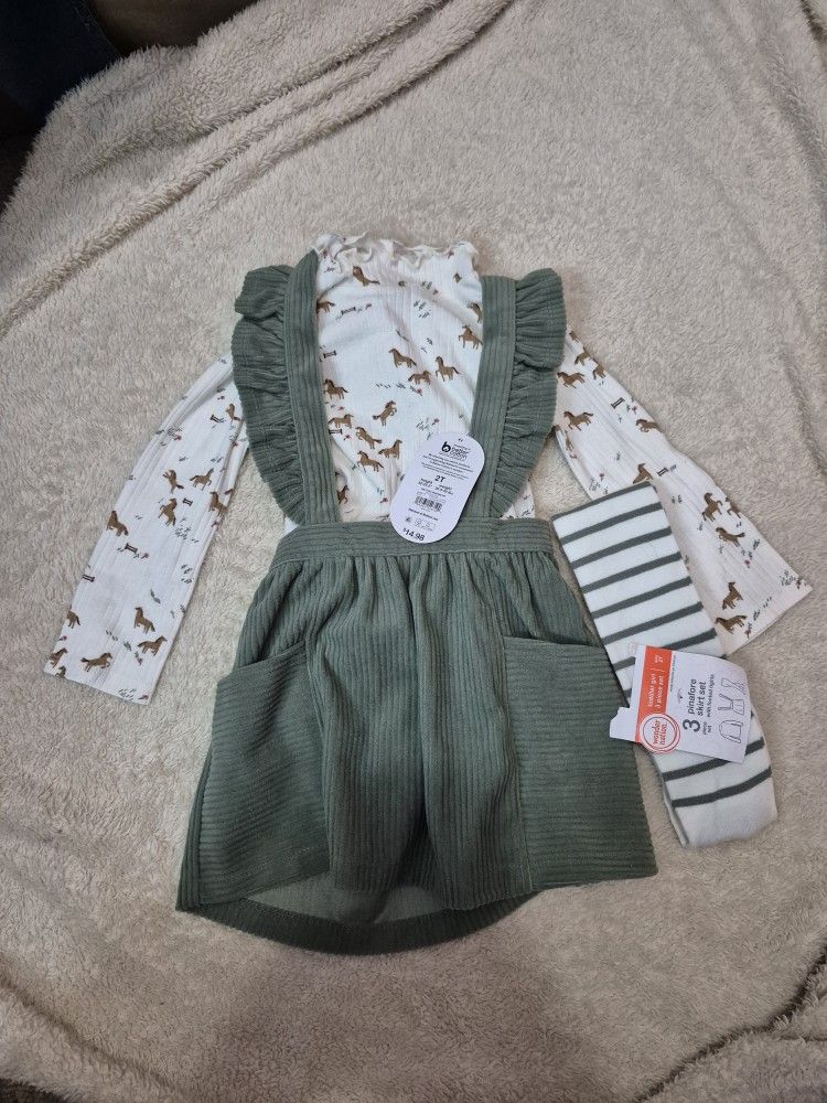 Brand New Toddler Girl Dress With Tights Size 2t