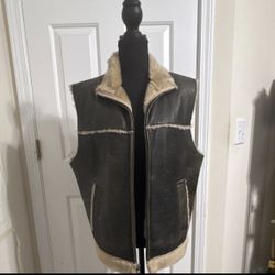 Vintage 90s Men GUESS Leather Vest | Size M