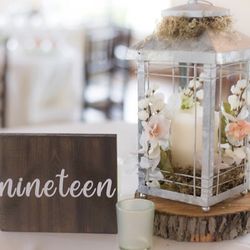 Galvanized Lantern Centerpieces