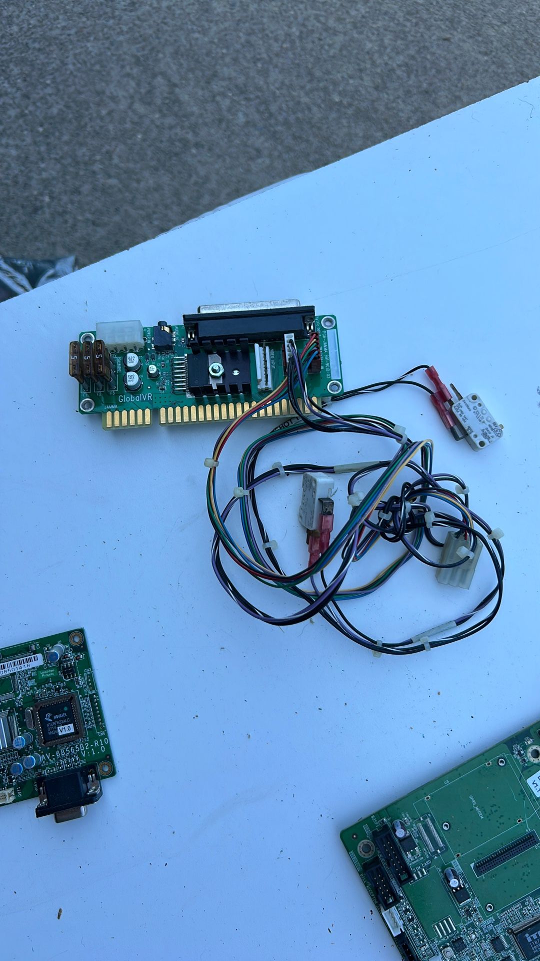 GlobalVR Jamma IO PCB Board Arcade Part With Harness And Switches