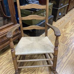 Antique Rush Seat Rocking Chair 