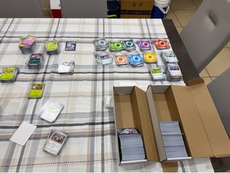 Lot of 1000 Pokemon cards per box.
