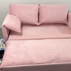 Pink pullout couch