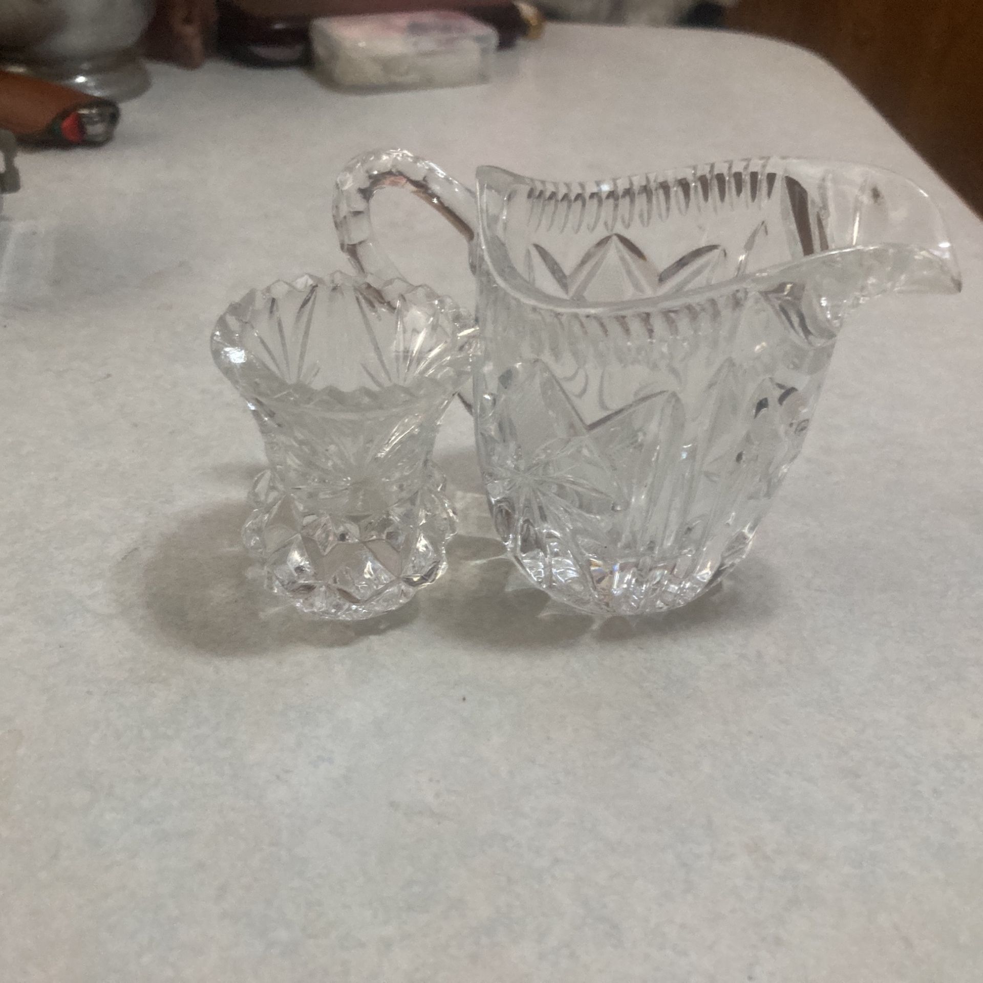 Waterford Crystal Creamer And A Small Vase