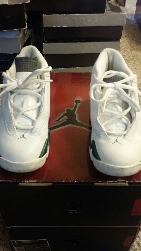 Retro Air Jordan 14 forest green and white