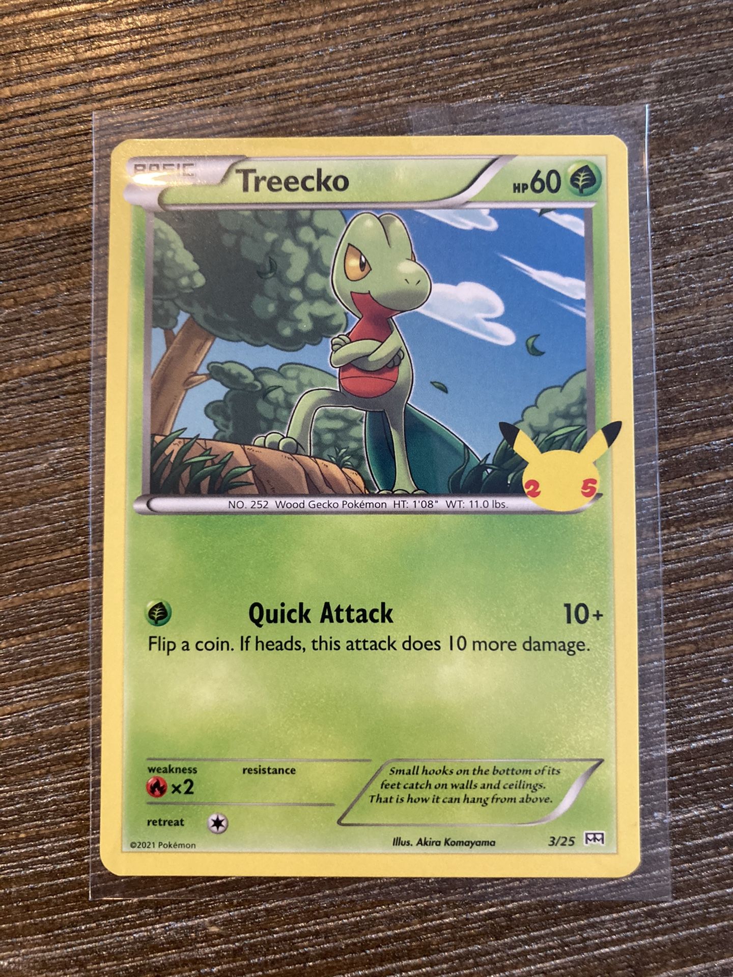Treecko Non Holo Mcdonalds Pokemon 25th Anniversary Card
