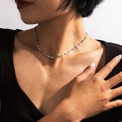 Bohemian Colorful Bead Chain Choker Necklace for Women Charm