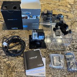 GoPro HERO 3 Silver Bundle w Case, Batteries, Charger, Accessories  TESTED WORKING