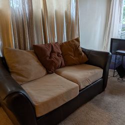 Extremely Comfortable Sofa Brown And Beige Two Seater Sofa