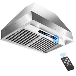 30 Inch Built-in/Insert Range Hood 600 CFM Ducted Stainless Steel