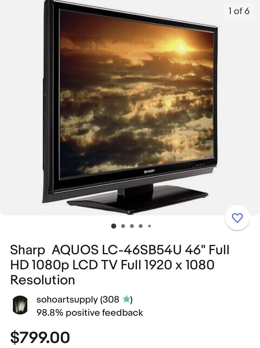 46 Inch Sharp Flat Screen 5 Years Old