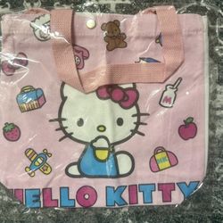 NEW IN BAG/ HELLO- KITTY GIRLS CANVAS TOTE BAG W/middle Button 