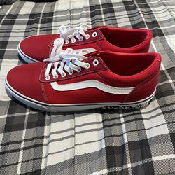 Mens New Red Vans Size 12 With Box
