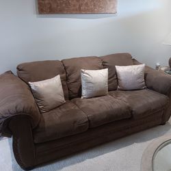 Brown Couch & Ottoman