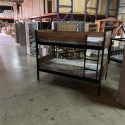 Twin bunk bed. Comes in espresso & white. Assembly required. Assembly not included. Taxes included. Free delivery.  Bunk bed only-$220 Bunk bed with m