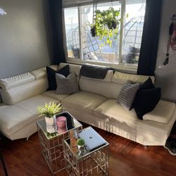 white leather sectional couch 