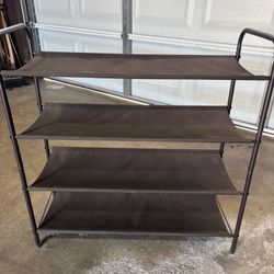 Brown 4 Tier Shoe Rack 