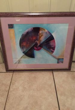 Wall picture very unique 25 by 30 with 17 by. 22 matted picture