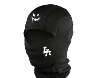 Black Balaclava Full Face Mask LA Logo