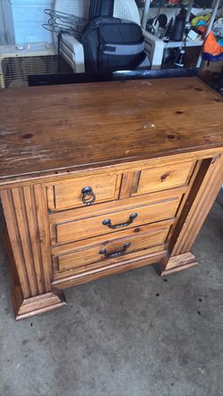 Rustic Wood Dresser with 3 Drawers
