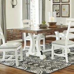 Valebeck White-Brown Dining Room Set

