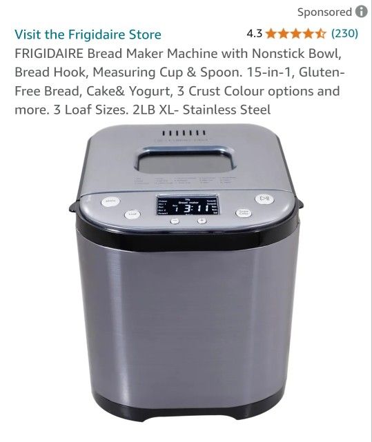 Frigidaire Bread Maker Model# EBRM100