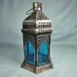Iron Glass Lantern Candle Holder
