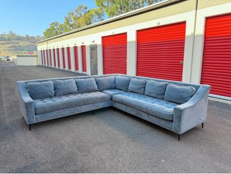 Light Blue 2 Piece L Shape Sectional Sofa