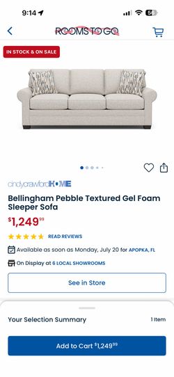 Cindy Crawford Sleeper sofa grey queen size