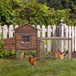 "Chicken Coop Rabbit Hutch Hen Cage Large Wooden, 80 inches wide, NEW  A10-11T Brand new in box  Space & Size: Chicken Coop Dimensions: 81""L x 26""W 