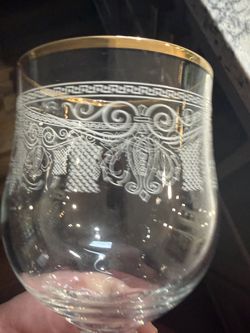 Cellini 22k Gold Rimmed wine Glasses