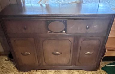 Vintage Wood Buffet Sideboard 