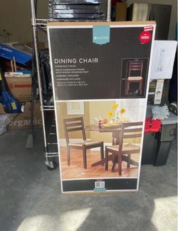 Dark Wood Dining Chair with Rush Seat