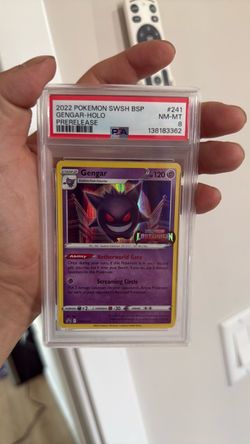 PSA 8 Gengar Holo Prerelease 2022 Pokemon SWSH BSP #241