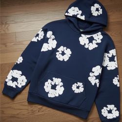Denim Tears Navy Blue Floral hoodie