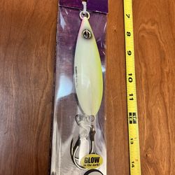 Shimano Flatfall Butterfly Fishing  Jig, 200 Gram Glow-Chartreuse-Silver Pattern, New, bluefin, yellowfin, Yellowtail, Rockfish 