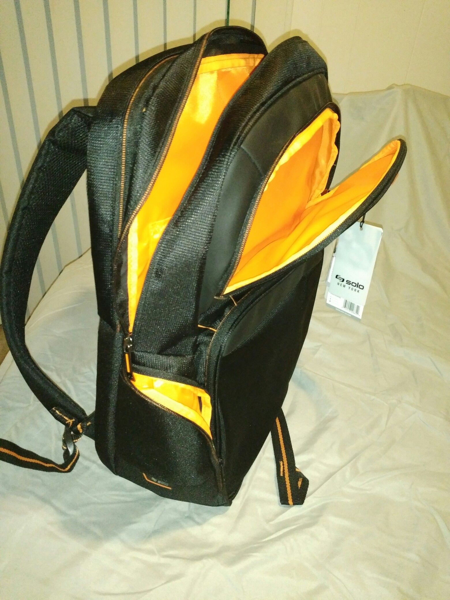 Solo® Urban 17.3" Laptop Backpack, Black/Orange