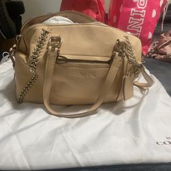 Coach Prairie Whiplash Leather Handbag Shoulder Bag Apricot