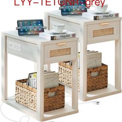 New in box LEYAOYAO Narrow Side Ta ble Set 2 with Charging Station