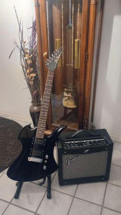 B.C. Rich Bronze Mockenbird Vintage 2001 (Indonesia) & Fender Mustang Amp